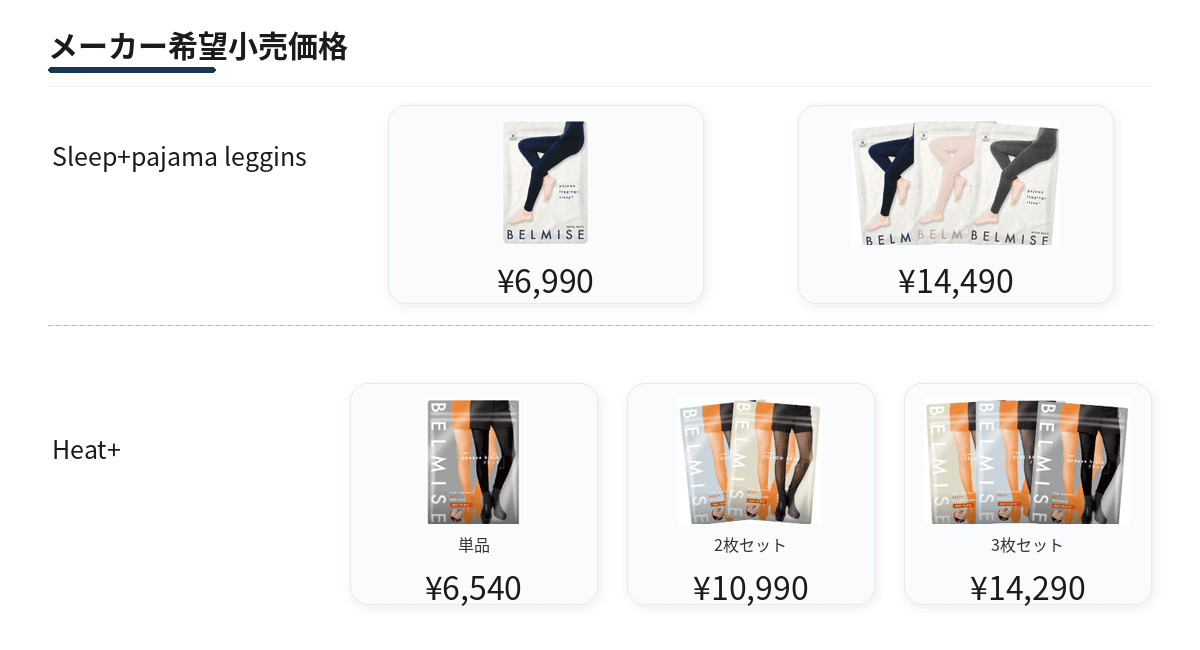 メーカー希望小売価格