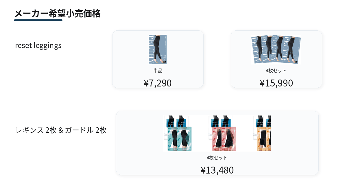 メーカー希望小売価格